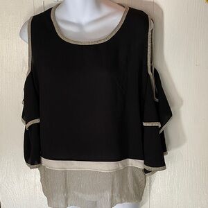 Elegant Black and Cream Women's Top